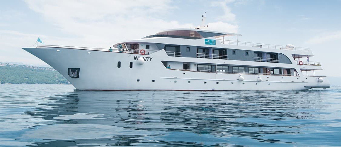 The Infinity deluxe cruise ship on calm Adriatic water