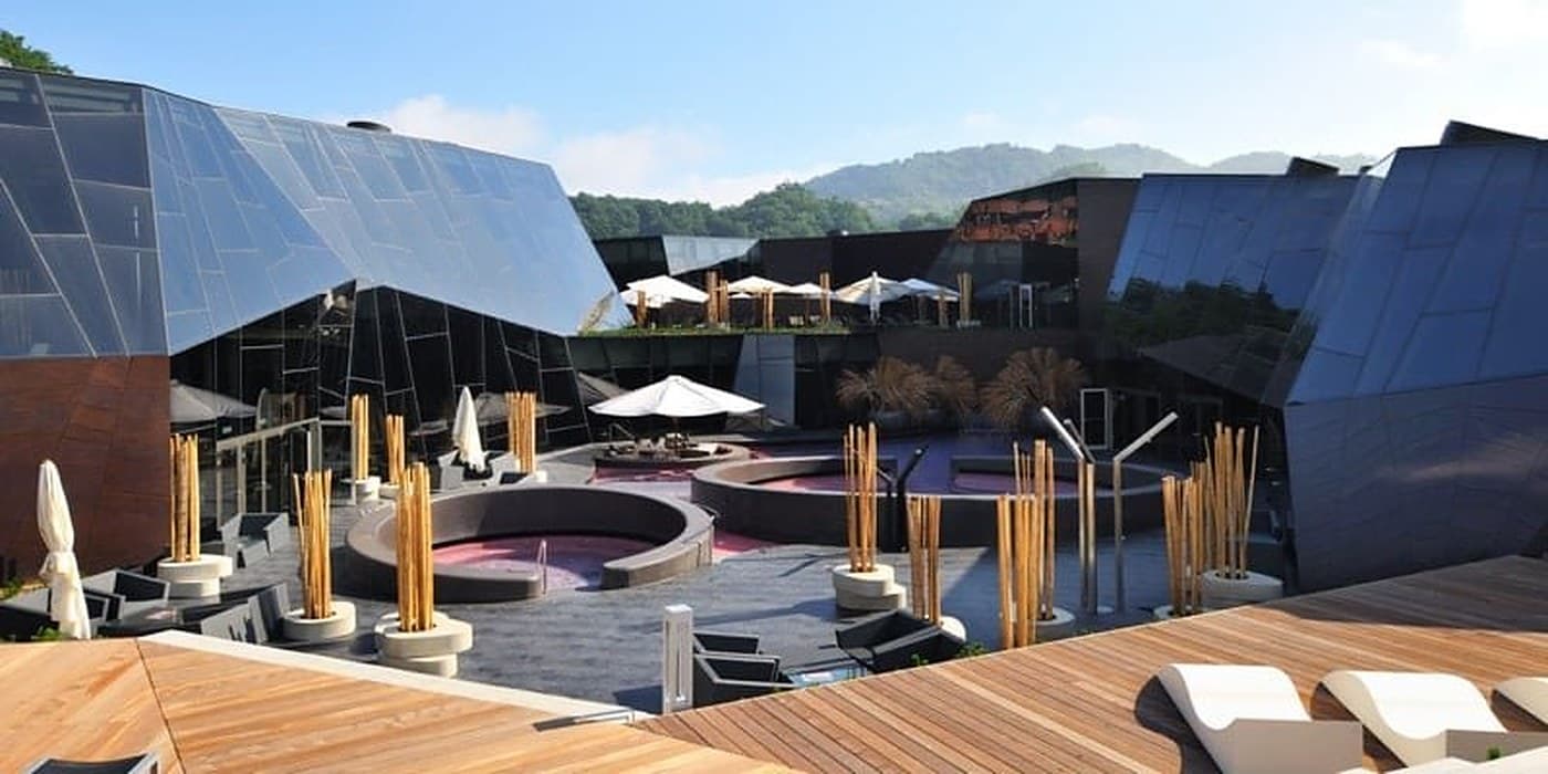 Award-winning thermal pool architecture at Terme Olimia, Slovenia
